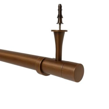 Imagem de Kit Varão bastão varal de cortina para Teto 3 metros 28 mm (grosso)(Tabaco)