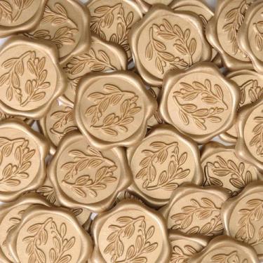 Imagem de Adesivos Wax Seal UNIQOOO Olive Branch Wedding 100 unidades