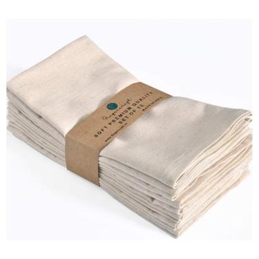 Imagem de Guardanapos de pano FINGERCRAFT, pacote com 12, algodão e linho, 45x45