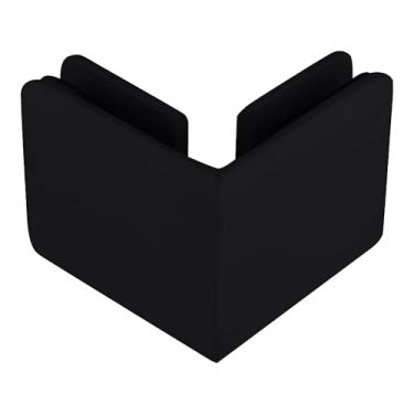 Imagem de Brixwell BGTG90MBL Grampo de vidro para vidro estilo chanfrado preto fosco 90 graus