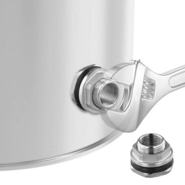 Imagem de Barris de chuva para acessórios de aço inoxidável, acessórios de água de tanque de anteparo, conectores de água de tanque de anteparo, anteparo, 2 unidades