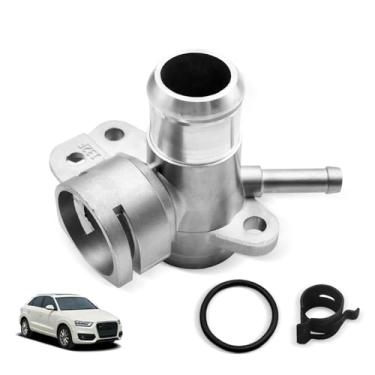 Imagem de Uselection 06J121132G Conector de flange de saída de refrigerante de alumínio com anel de vedação de substituição para Audi A3 S3 Q3 TT para VW Passat CC Golf Tiguan Jetta Beetle Eos GTI Skoda Seat