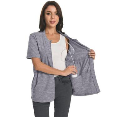 Imagem de Camisas pós-mastectomia com zíper com bolsos de drenagem após cirurgia