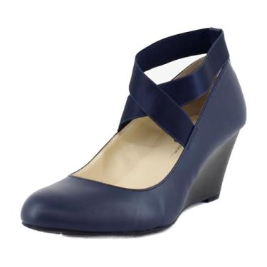 Imagem de Jessica Simpson Vestido feminino Saedra Wedge, Azul marinho elegante para bebês, 7