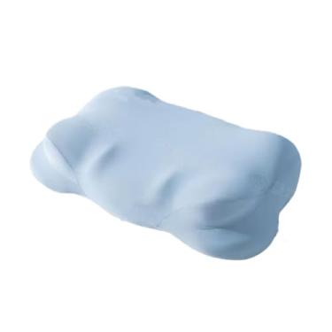 Imagem de Travesseiro de espuma viscoelástica - suporte de pescoço e lateral - presente para esposa alivia a dor no pescoço, se adapta ao contorno ergonômico, melhora a atenção e alivia o estresse (azul)