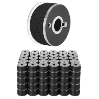 Imagem de Mandala Crafts 144 Carvão SA156 Bobinas pré-enroladas para máquina de costura Singer -15J SA156 Linha de bobina pré-preenchida para máquina de costura Brother e bordado