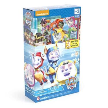 Imagem de Puzzle Progressivo 12, 20, 30 Peças - Grow - Patrulha Canina