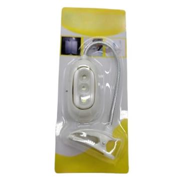 Imagem de Luz de Leitura para Livros, Luminária Flexível com Haste Ajustável e Clipe, Iluminação sem Reflexo para Proteção dos Olhos(3379 BRANCO)
