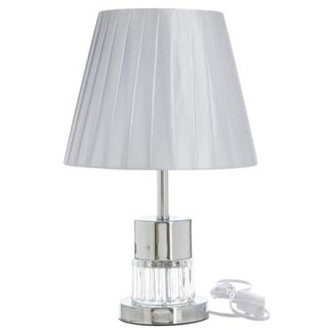 Imagem de Abajur Luminária De Mesa Led Quarto Sala Escritório Cristal (Prateado)