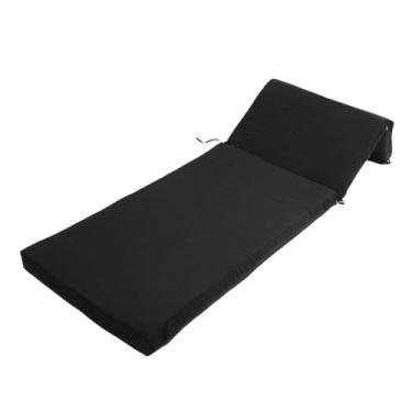 Imagem de SUNGOOYUE Almofada Chaise Longue, Estofamento Grosso Confortável para Pátio Ao Ar Livre, Almofada de Poltrona de Poliéster, 55 X 183 X 7,5 Cm (Preto)