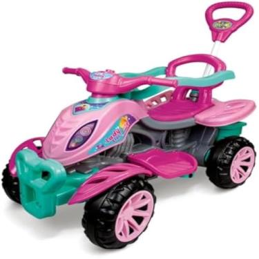 Imagem de Quadriciclo infantil rosa, design moderno para passeios, criancas felizes, lindo