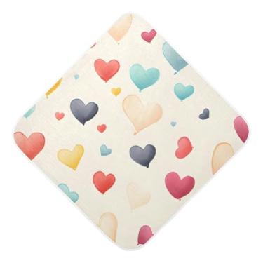 Imagem de Toalhas de bebê com capuz toalha de bebê absorvente ultra macia dia dos namorados corações musselina algodão toalhas de banho para recém-nascidos crianças pequenas 35x35 polegadas