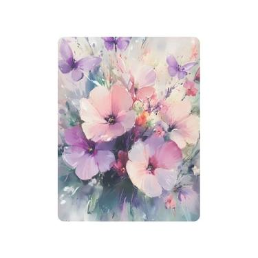 Imagem de xigua Lençóis de berço com buquê floral em aquarela para meninas e meninos, lençol macio e respirável adequado para berço padrão e cama infantil 68,5 x 99 cm