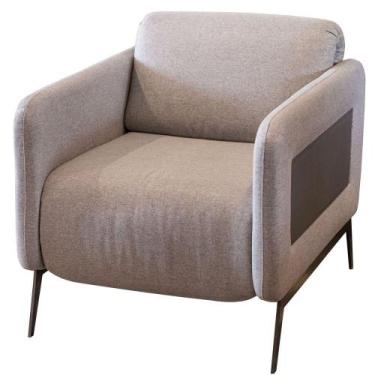 Imagem de Poltrona Alfa Reclinavel cor Cinza e Detalhe Lateral material sintétic