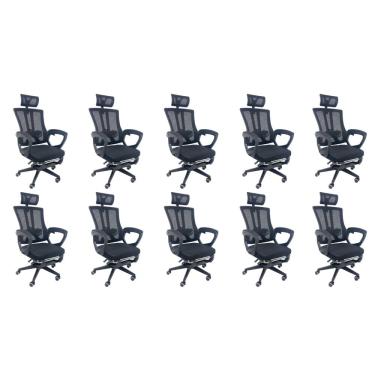 Imagem de Kit 10 Cadeiras de Escritório Oficial Paris Preto