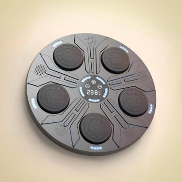 Imagem de Alvo de Boxe Musical Eletrônico para Parede com USB, Máquina Smart Inteligente com Display LED e Luzes, Treinamento de Reação Fitness para Adultos e Crianças, 45cm