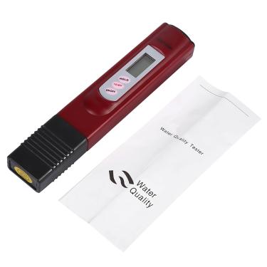 Imagem de Pissente Medidor Digital de TDS Em Formato de Caneta 0-9999ppm Testador de Qualidade de Água LCD para Piscinas, Aquários, Hidroponia Com Função de Desligamento Automático e Manutenção de (Vermelho)