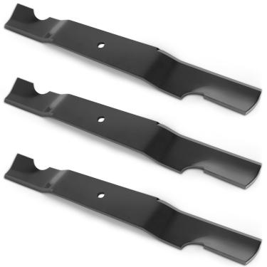 Imagem de ranwin Pacote com 3 lâminas de cortador de grama resistentes 320245 compatíveis com decks Duramax de 154.9 cm Grasshopper, 320243 lâminas entalhadas de elevação alta substituir 320242 320245B 91-531