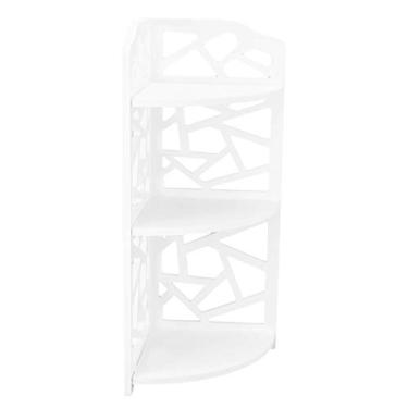 Imagem de Naroote Prateleira de Canto Rack Pequeno para Espaços Pequenos Organizador de Quarto de Banheiro Operação Simples para Sala de Estar Cozinha Escritório Placa de Espuma de PVC Ecológica 7,3 X 18,5 X