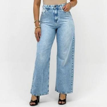 Imagem de Calça Enfim Jeans Wide Leg Com Brilho Feminina-Feminino