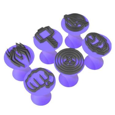 Imagem de Kit Carimbo Marcador Brigadeiros HEROIS MoldeS Festa Confeitaria Anive