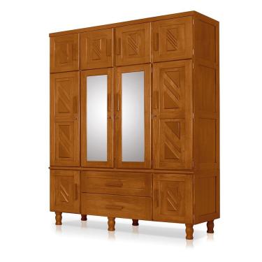Imagem de Guarda Roupa Vintage Casal Com Espelho Imbuia Chicago 104 - Cor: Marrom