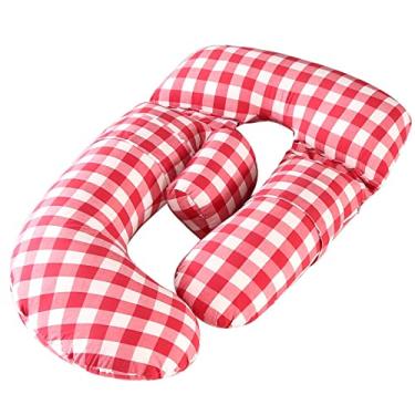 Imagem de Travesseiros de gravidez de 182 cm em forma de G travesseiro de corpo inteiro almofadas laterais para dormir travesseiro de cintura, travesseiros de maternidade com capa de veludo removível