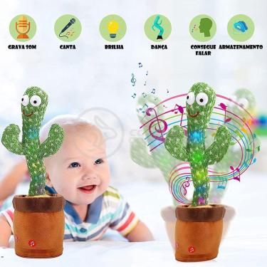 Imagem de Brinquedo Cacto Dançante Pelúcia 120 Músicas Fala Repete Usb