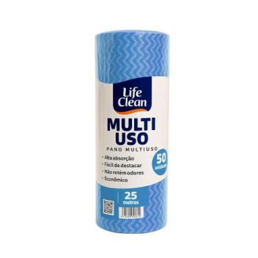 Imagem de Pano bobina multiuso 28x25m life clean azul
