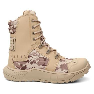 Imagem de Bota Cano Longo Couro Premium Biqueira Pvc Shelga Boots, Areia Camufla