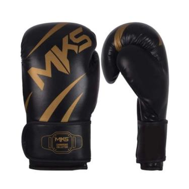 Imagem de Luva de Boxe Muay Thai Kickboxing MKS Champions III 12oz, Preto, Doura