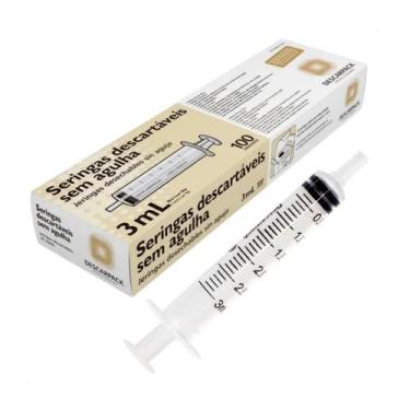 Imagem de Seringa 03ml s/ ag. bico slip caixa com 100 unidades descarpack