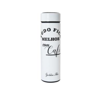 Imagem de Garrafa isotérmica com infusor de inox frases 470ml café chá - Golden 