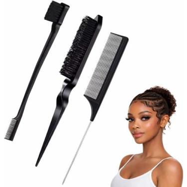Imagem de Kit Baby Hair 3 Peças Escova Modeladora Pente Fino e Ponta - KIT 3 PEN
