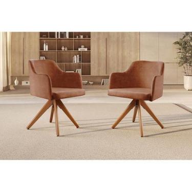 Imagem de Kit com 2 Cadeiras Giratória Eros para Sala de Estar - Zurc Decor