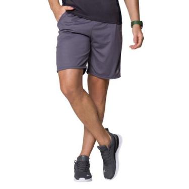 Imagem de Bermuda Masculina Dry Fit Com Bolso Selene, GG, Chumbo