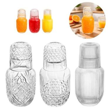 Imagem de 12 Moringas Vidro 500ml com Copo Tampa Design Elegante Premium - Lyor