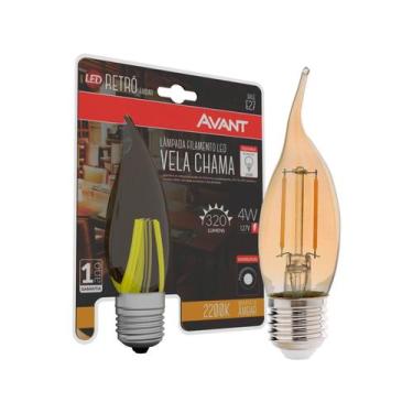 Imagem de Lâmpada Led Retrô Vela Chama Dimerizável E27 4W 320 Lumens Âmbar 2200K