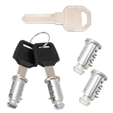 Imagem de KASturrboo Pacote com 4 núcleos de bloqueio para Thule, substituição para Thule Rack Core, cilindro de chave para trava de bicicleta, trava de carga de teto, travas de rack de teto, barras