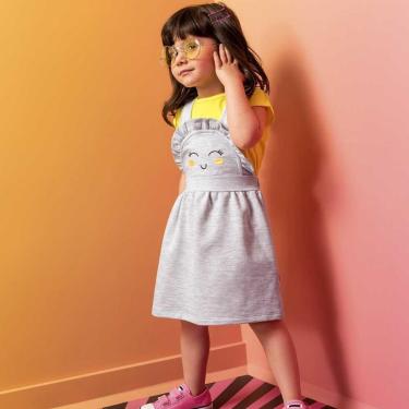 Imagem de Conjunto Infantil Menina Gatinha Blusinha E Vestido-Feminino