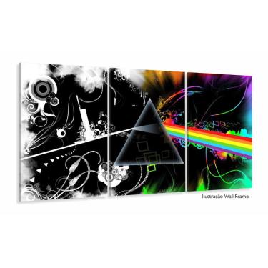 Imagem de Quadro Pink Floyd Rock Dark Side The Moon Mosaico 3 peças