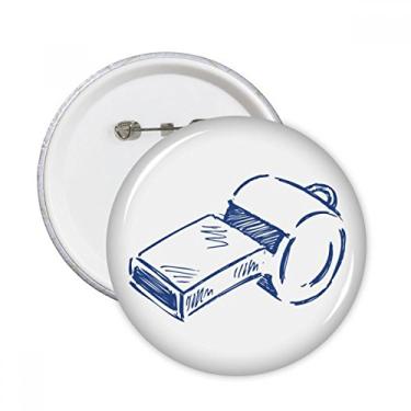 Imagem de Apito de futebol de desenho animado azul alfinetes redondos botão emblema decoração acessório 5 peças