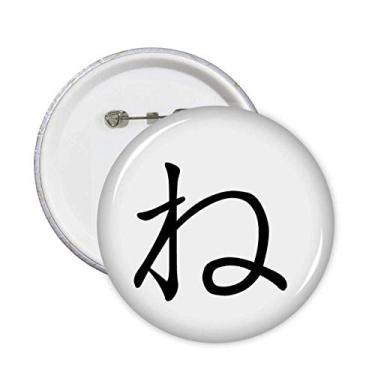 Imagem de Emblema de personagem japonês Hiragana NE alfinetes de distintivo botão decoração acessório 5 peças