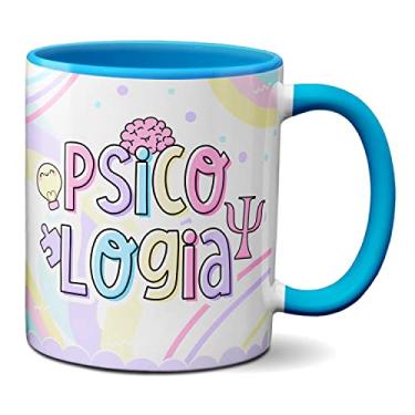 Imagem de Caneca Psicologia Profissão Psicóloga Presente Criativo (Azul)