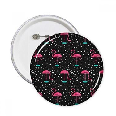Imagem de Estampa de flamingo, rosa, preto, broches, decoração de roupas, 5 peças, presente
