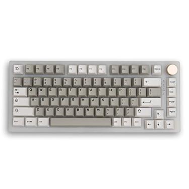 Imagem de Gliging 121 teclas brancas e cinzas com perfil cereja Doubleshot para teclado mecânico Cherry MX Switch 61/64/84/87