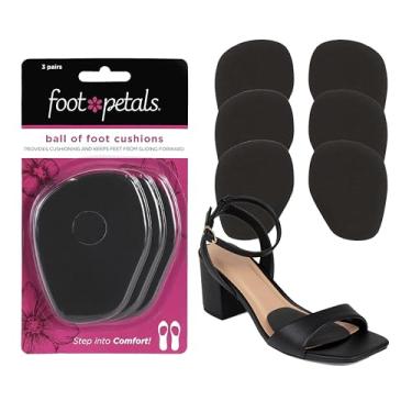 Imagem de Foot Petals 3 pares femininos arredondados, preto, tamanho único, Preto, One Size