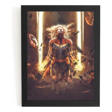Imagem de Quadro Filme Vingadores Capitã Marvel Arte Poster Moldurado - Fanarte