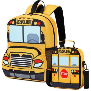 Imagem de Mochila Infantil Bluboon School Bus com Lancheira (2-6 anos) - Amarela