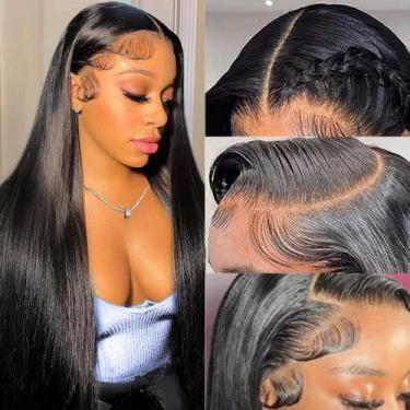Imagem de Peruca Frontal de Renda TTSMINS - Cabelo Humano 28 Polegadas, Densidad
